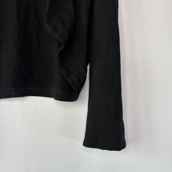 White House Black Market Women's Black Open Front Cropped Shirt Size XL - Picture 3 of 7